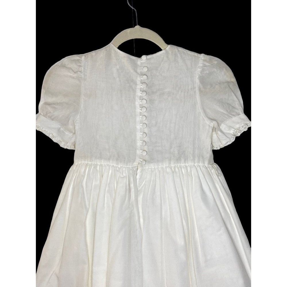 Vintage Laura Ashley Mother & Child 8 White Dress Lace Collar Bow Petticoat RARE - Picture 11 of 12